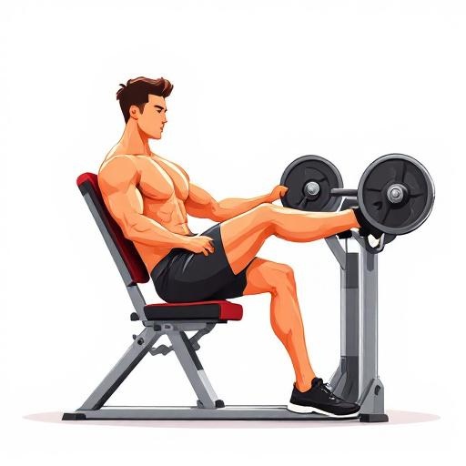 Illustration of person performing leg press