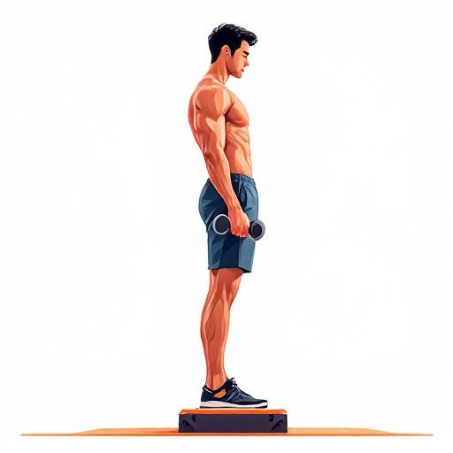 Illustration of person performing standing calf raises