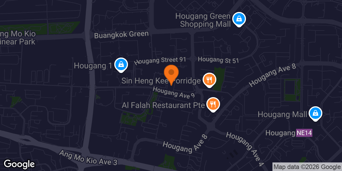 Map showing 24/7 FITNESS Ci Yuan CC (Hougang)