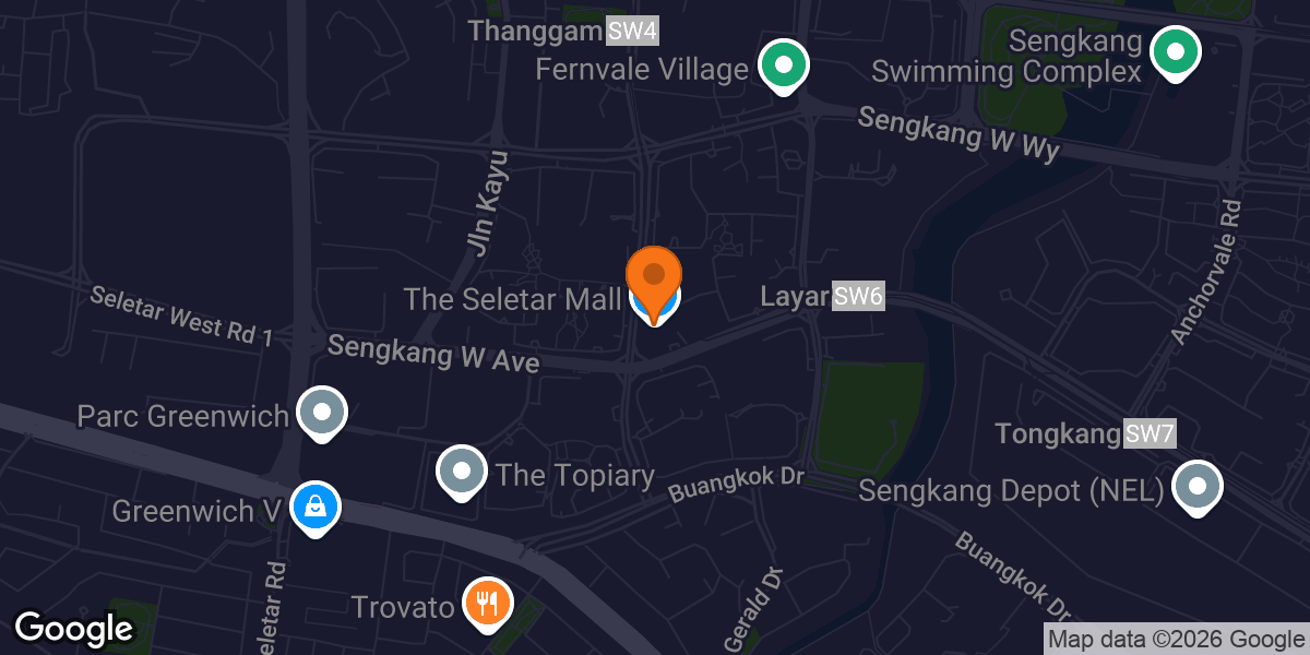 Map showing 24/7 FITNESS (The Seletar Mall)