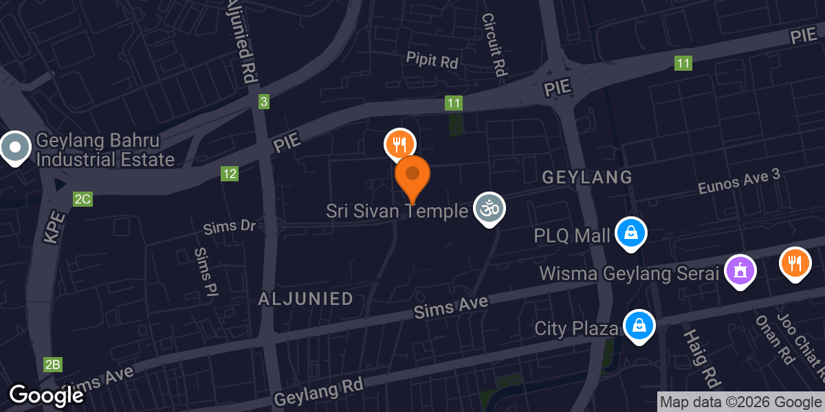 Map showing Anytime Fitness Aljunied 119