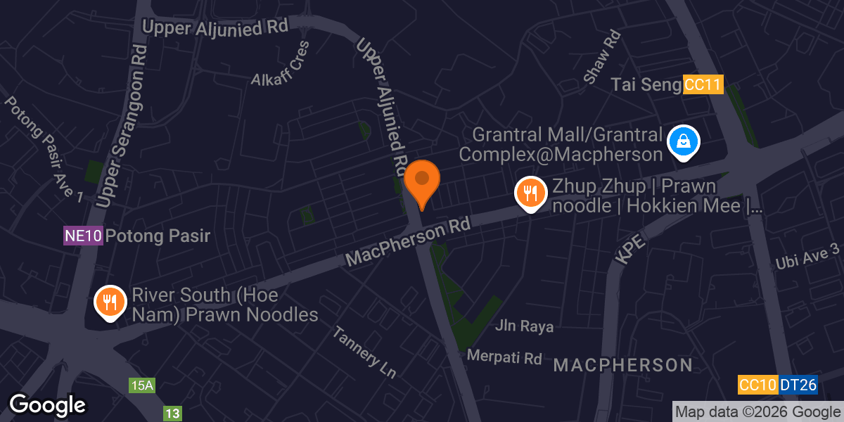 Map showing Anytime Fitness MacPherson Mall