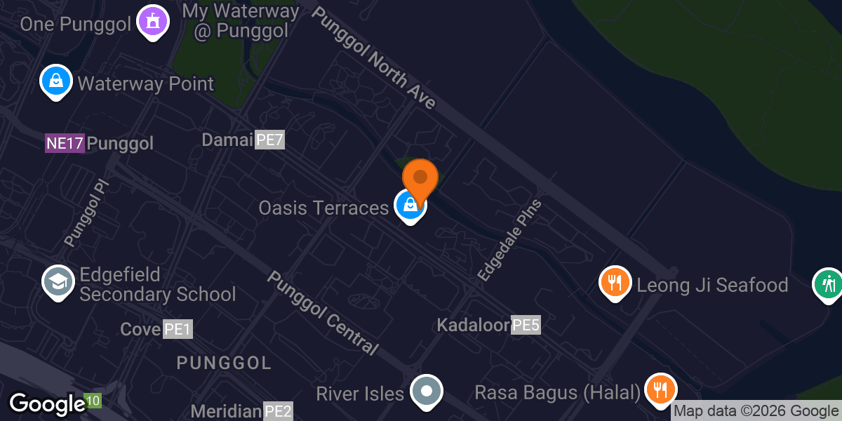 Map showing Anytime Fitness Punggol Oasis