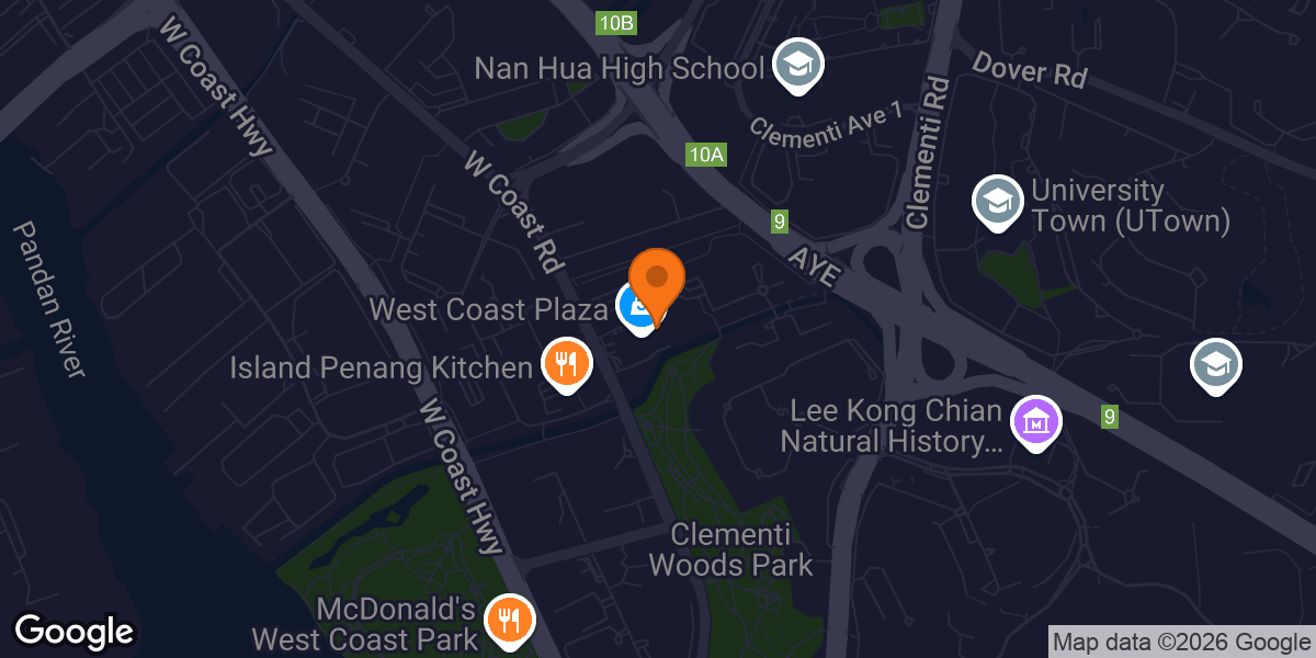 Map showing Anytime Fitness West Coast Plaza