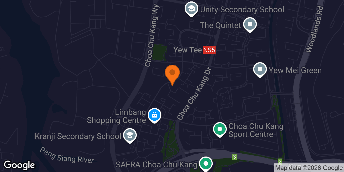 Map showing Anytime Fitness Yew Tee Community Club