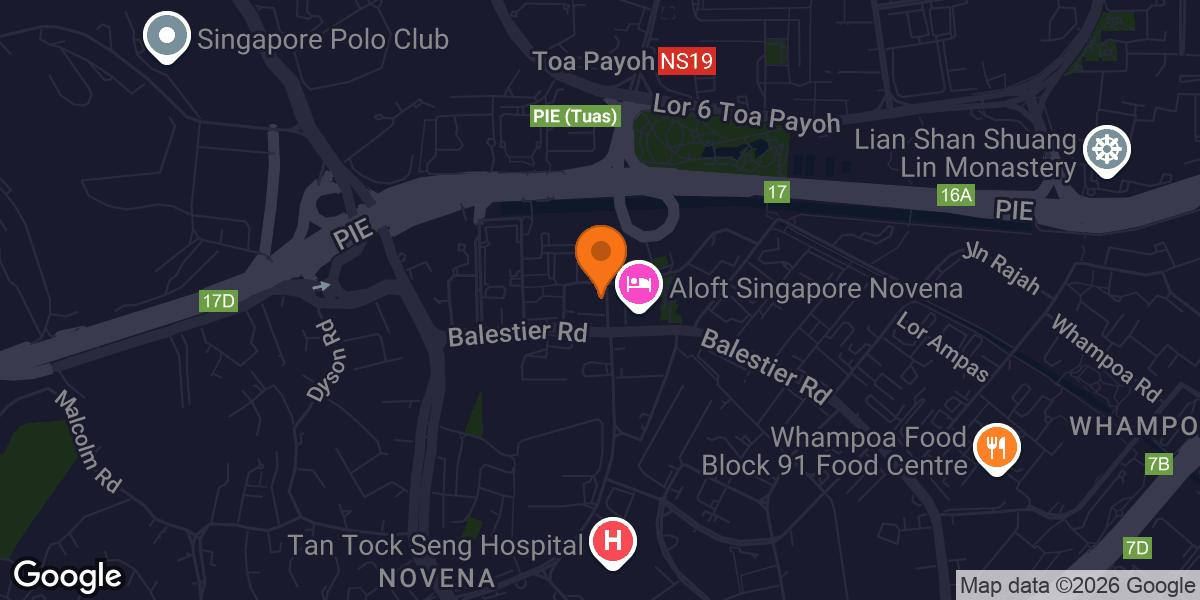 Map showing Atlas Fitness (Novena)