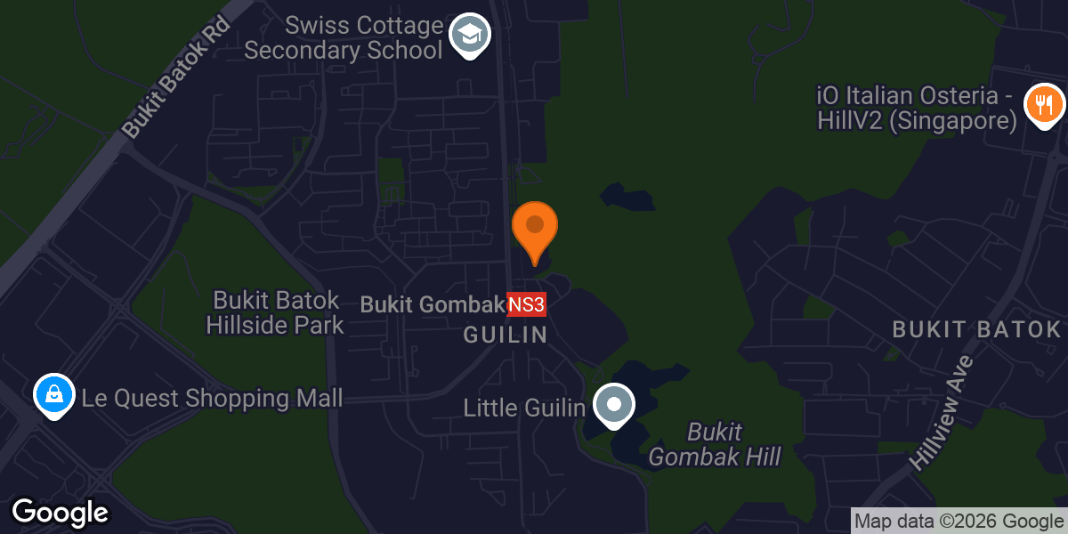 Map showing Bukit Gombak ActiveSG Gym