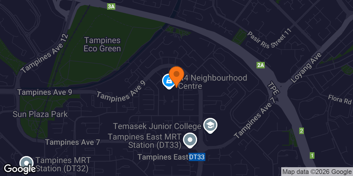 Map showing Homeground Gym Tampines