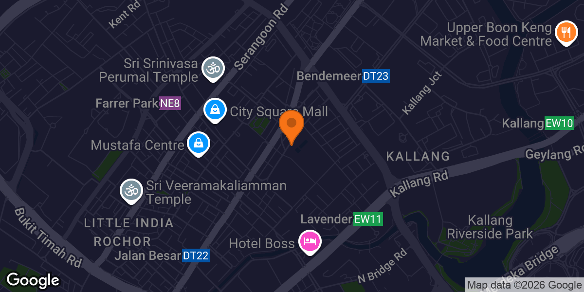 Map showing Jalan Besar ActiveSG Gym
