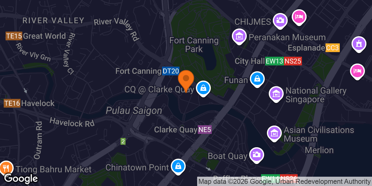 Map showing LAVA Fitness Singapore @ Clarke Quay