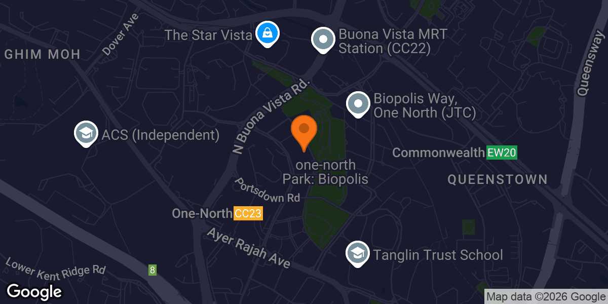 Map showing Level Up Gym, one-north