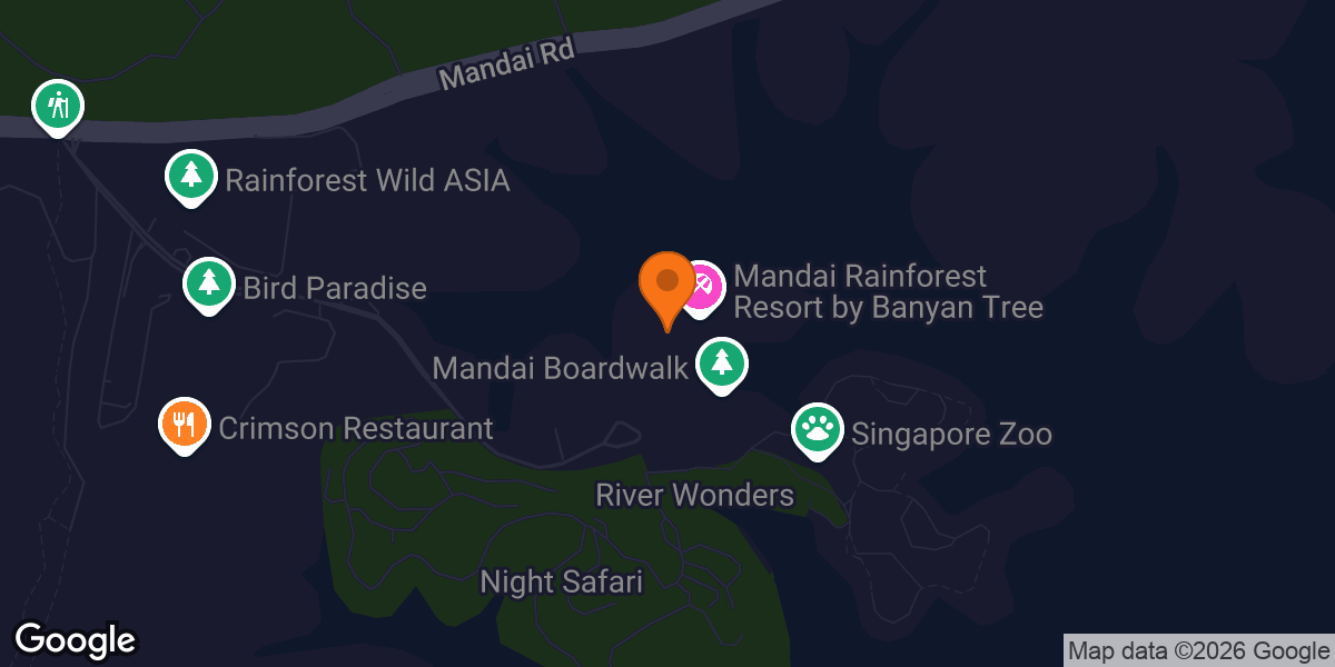 Map showing Mandai Rainforest Resort Gym