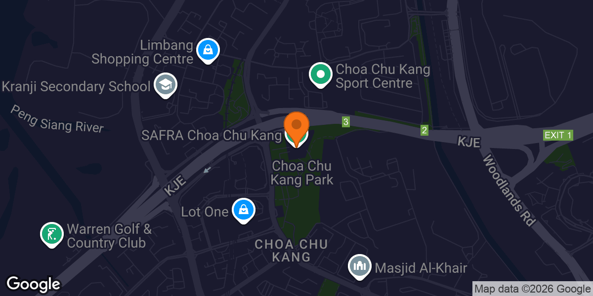 Map showing SAFRA Choa Chu Kang