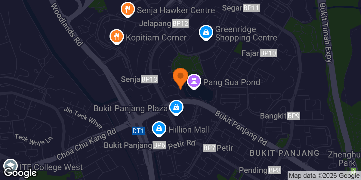 Map showing Senja-Cashew ActiveSG Gym
