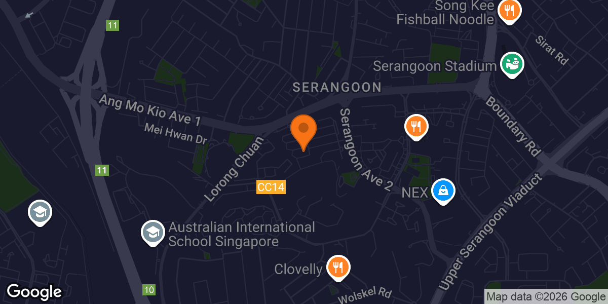 Map showing The Gym Pod @ 315 Serangoon Avenue 2