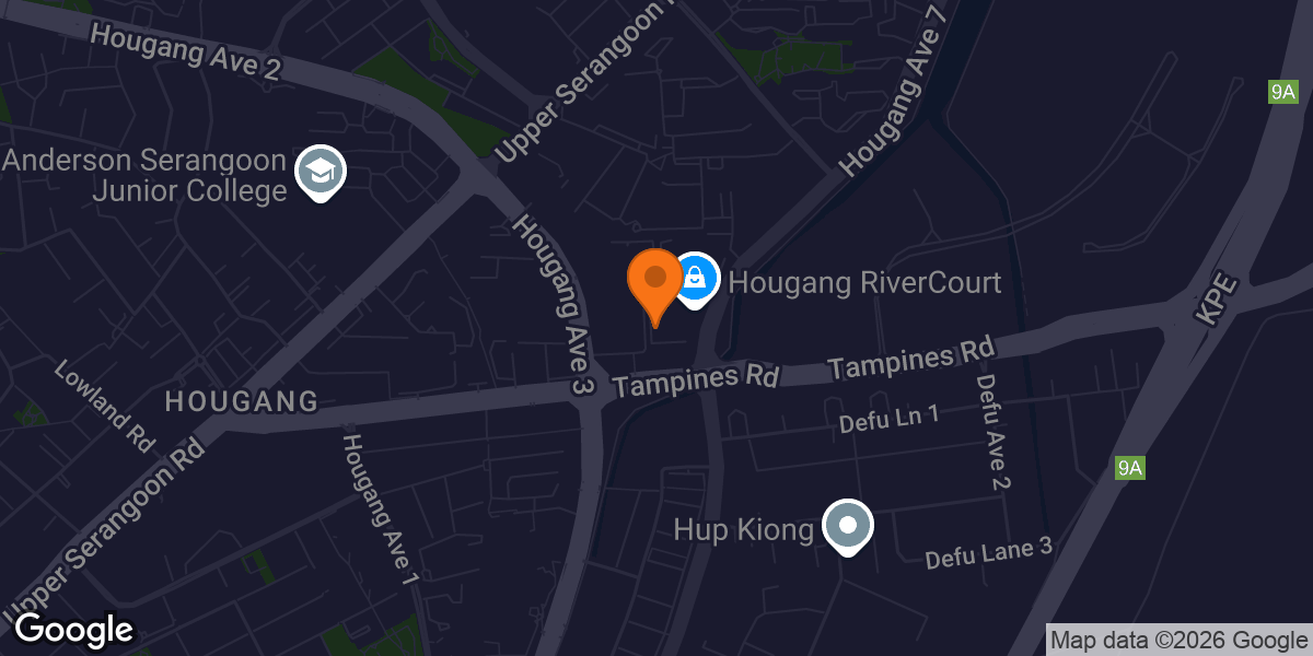 Map showing The Gym Pod @ Hougang RiverCourt