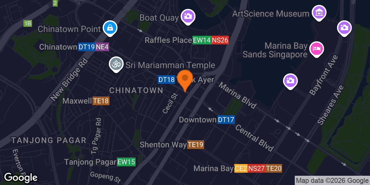 Map showing THE LIONS DEN