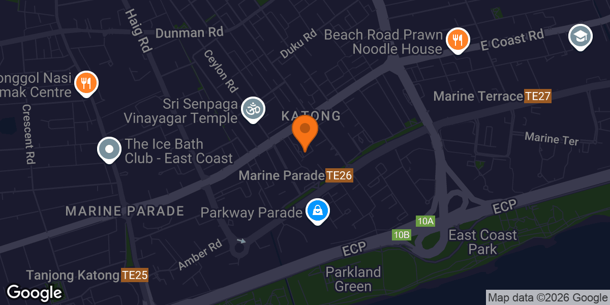 Map showing The Ripple Club Katong