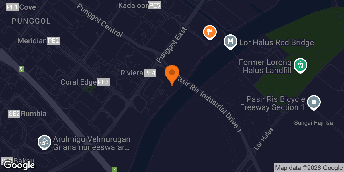 Map showing WAO Fitness Punggol