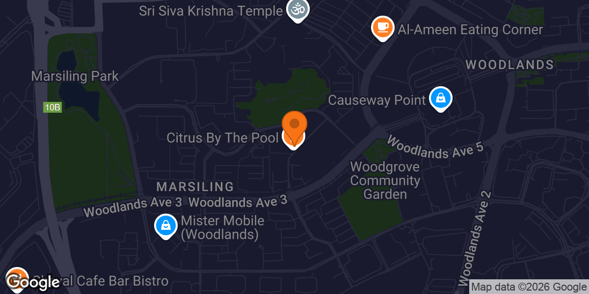 Map showing Woodlands ActiveSG Gym